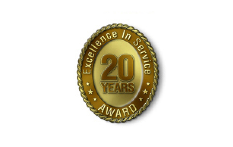 Excellence in Service - 20 Year Award